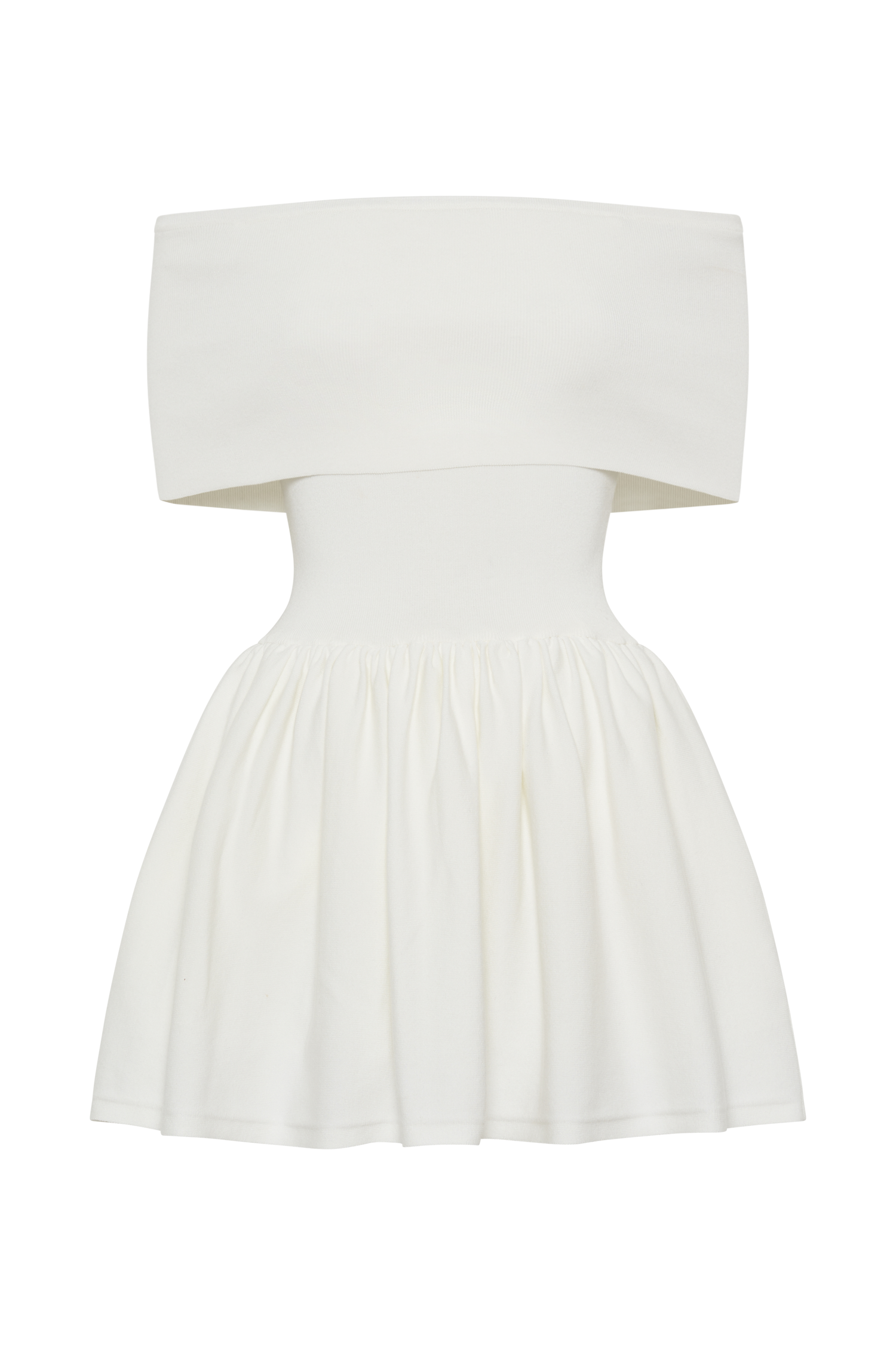 Lydia Off Shoulder Knit Mini Dress - White