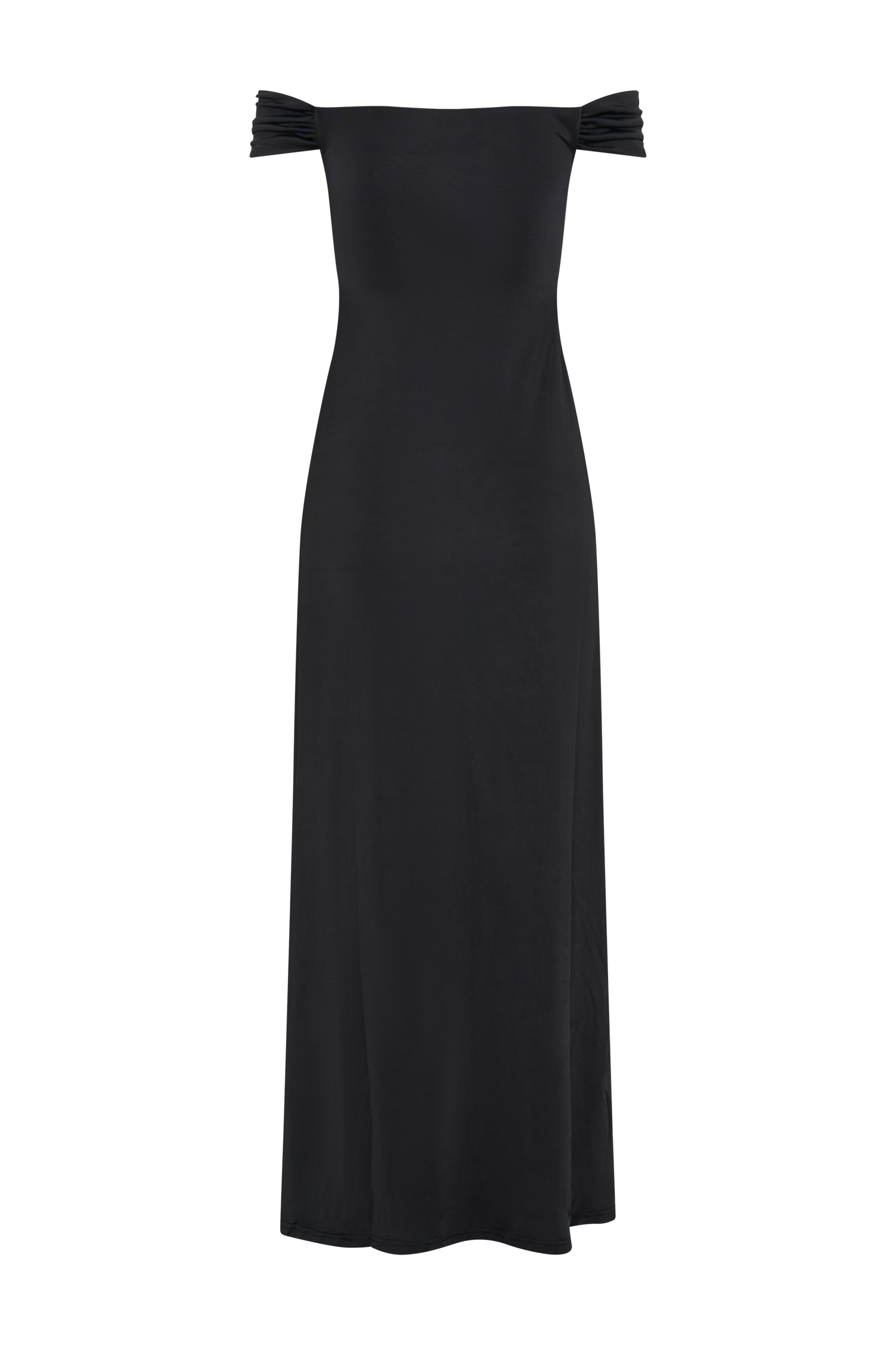 Eisley Slinky Off Shoulder Maxi Dress - Black