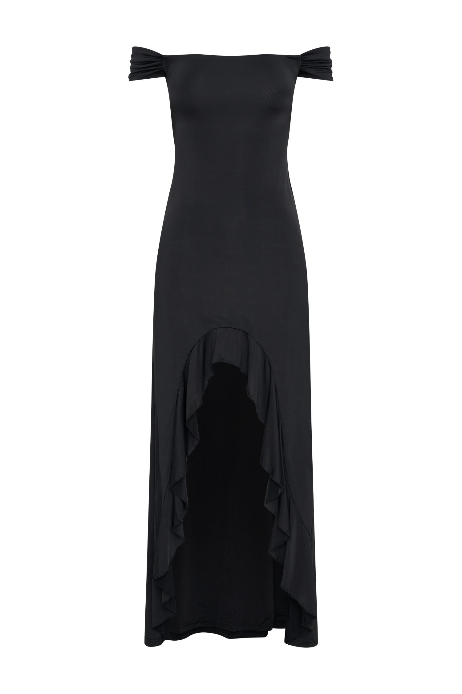 Eisley Slinky Off Shoulder Maxi Dress - Black