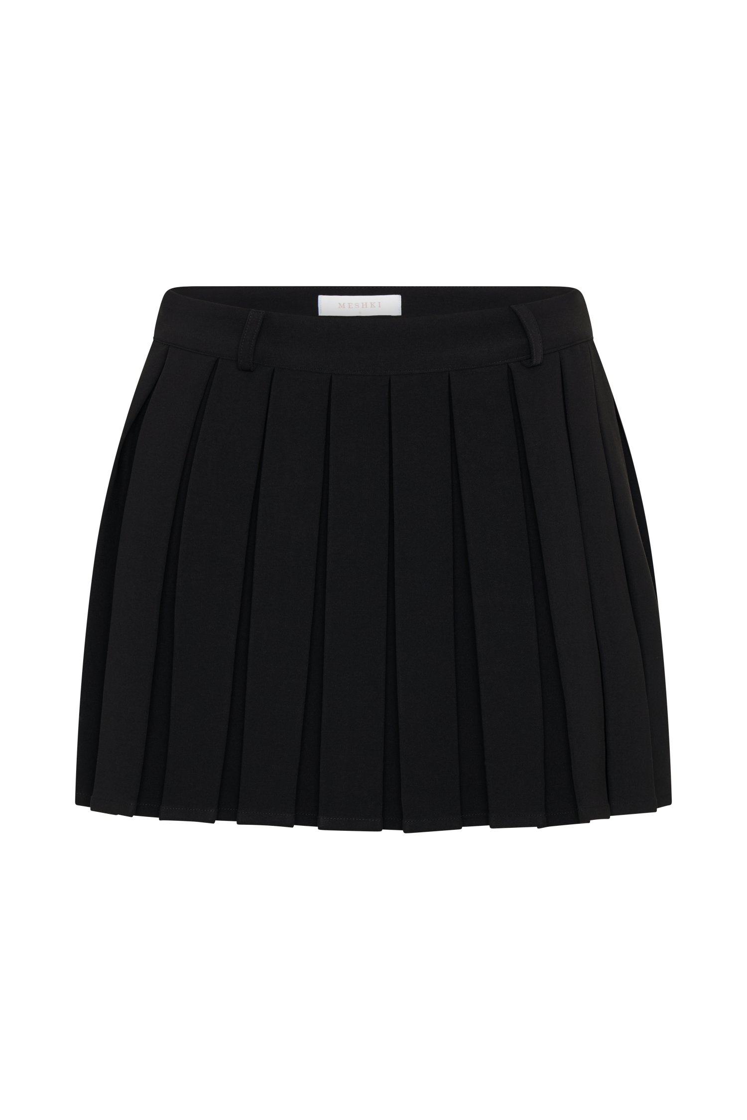 Mura Pleated Mini Skirt - Black